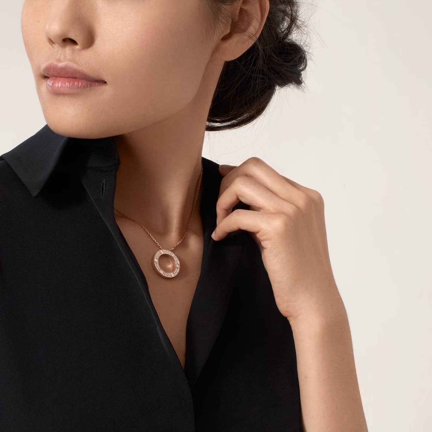 [Dawnora Jewelry]LOVE NECKLACE 16MM  FULL DIAMOND