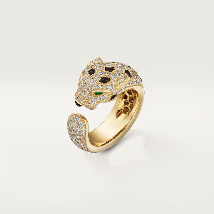 [Dawnora Jewelry]PANTHERE SPOTTED FULL DIAMOND MEDIUM RING