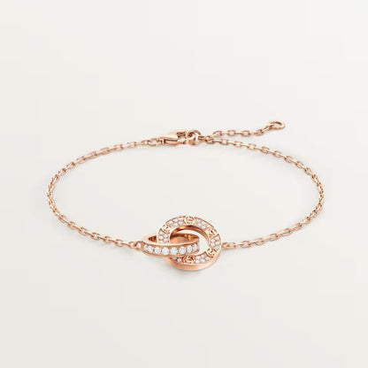 [Dawnora Jewelry]LOVE DOUBLE RING FULL DIAMOND BRACELET