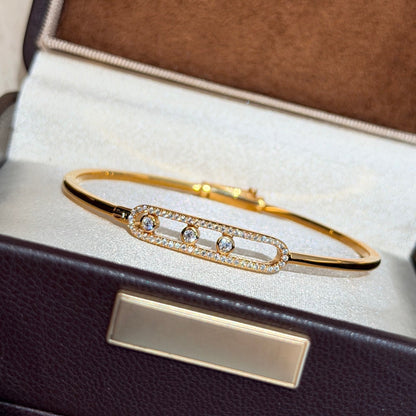 [Dawnora Jewelry]Move Pavé Diamond Bangle Bracelet M