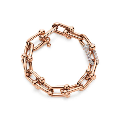 [Dawnora Jewelry]HARDWEAR BRACELET PINK GOLD AND SILVER DIAMOND