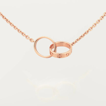 [Dawnora Jewelry]LOVE DOUBLE RING NECKLACE