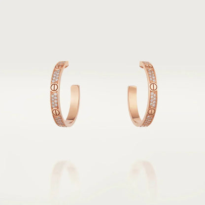 [Dawnora Jewelry]LOVE EARRINGS 3.6MM DIAMOND PAVED