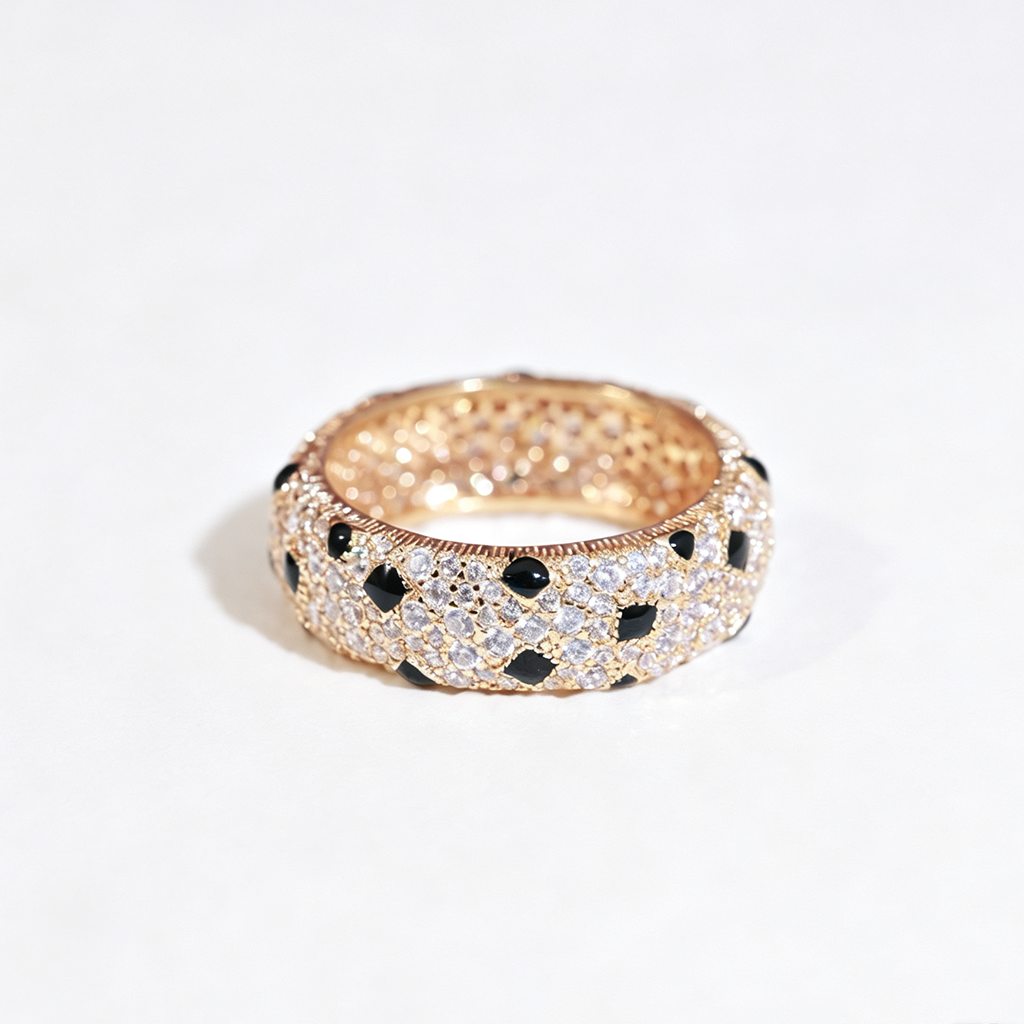 [Dawnora Jewelry]PANTHERE SPOTTED FULL DIAMOND RING