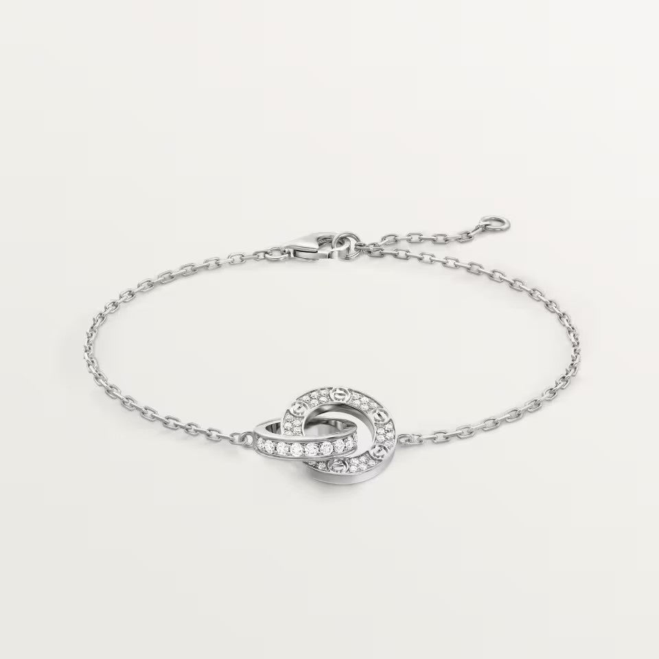 [Dawnora Jewelry]LOVE DOUBLE RING FULL DIAMOND BRACELET