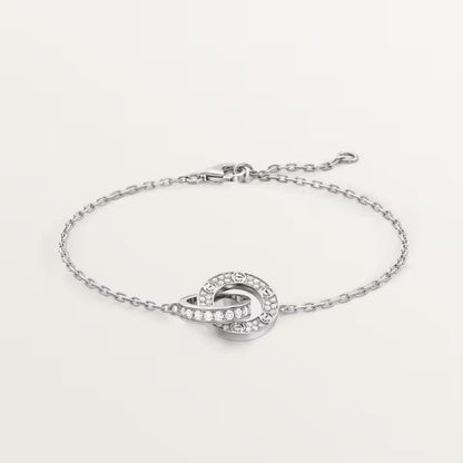[Dawnora Jewelry]LOVE DOUBLE RING FULL DIAMOND BRACELET