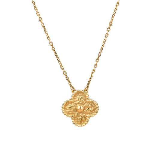 [Dawnora Jewelry]CLOVER 15MM  BRONZING NECKLACE