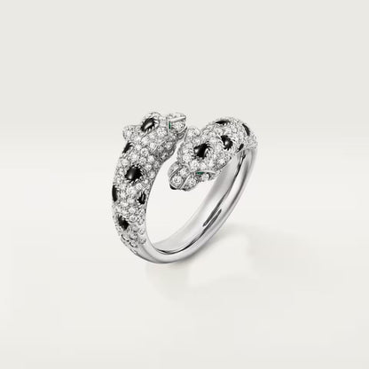 [Dawnora Jewelry]PANTHERE DOUBLE HEADED FULL DIAMOND  RING