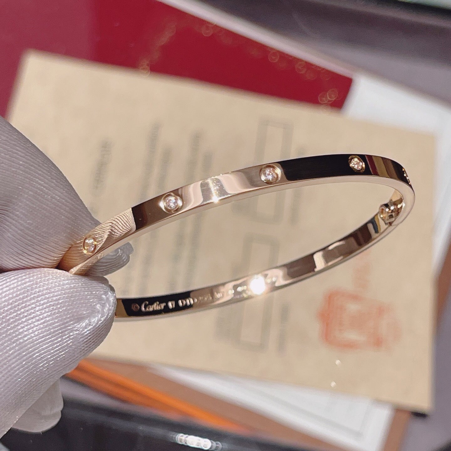[Dawnora Jewelry]LOVE BRACELET 3.65MM 10 DIAMONDS