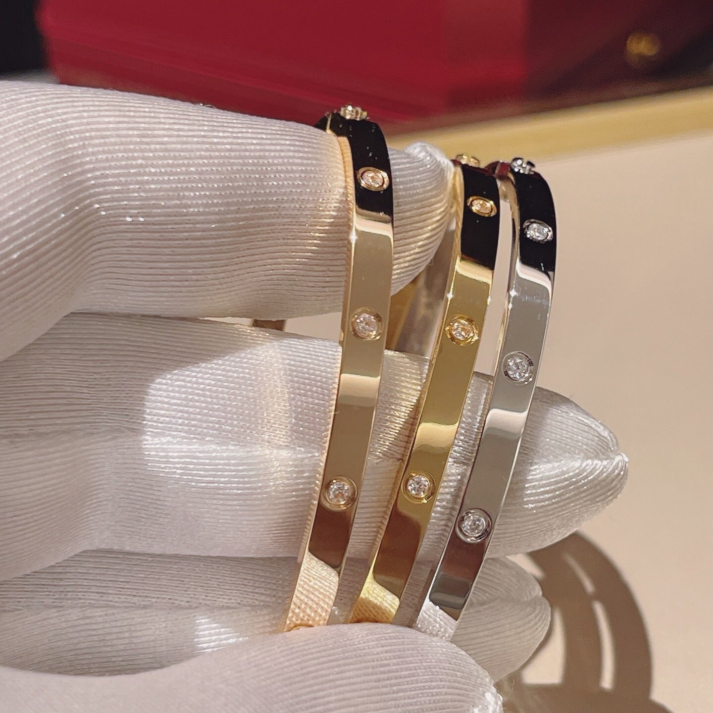 [Dawnora Jewelry]LOVE BRACELET 3.65MM 10 DIAMONDS