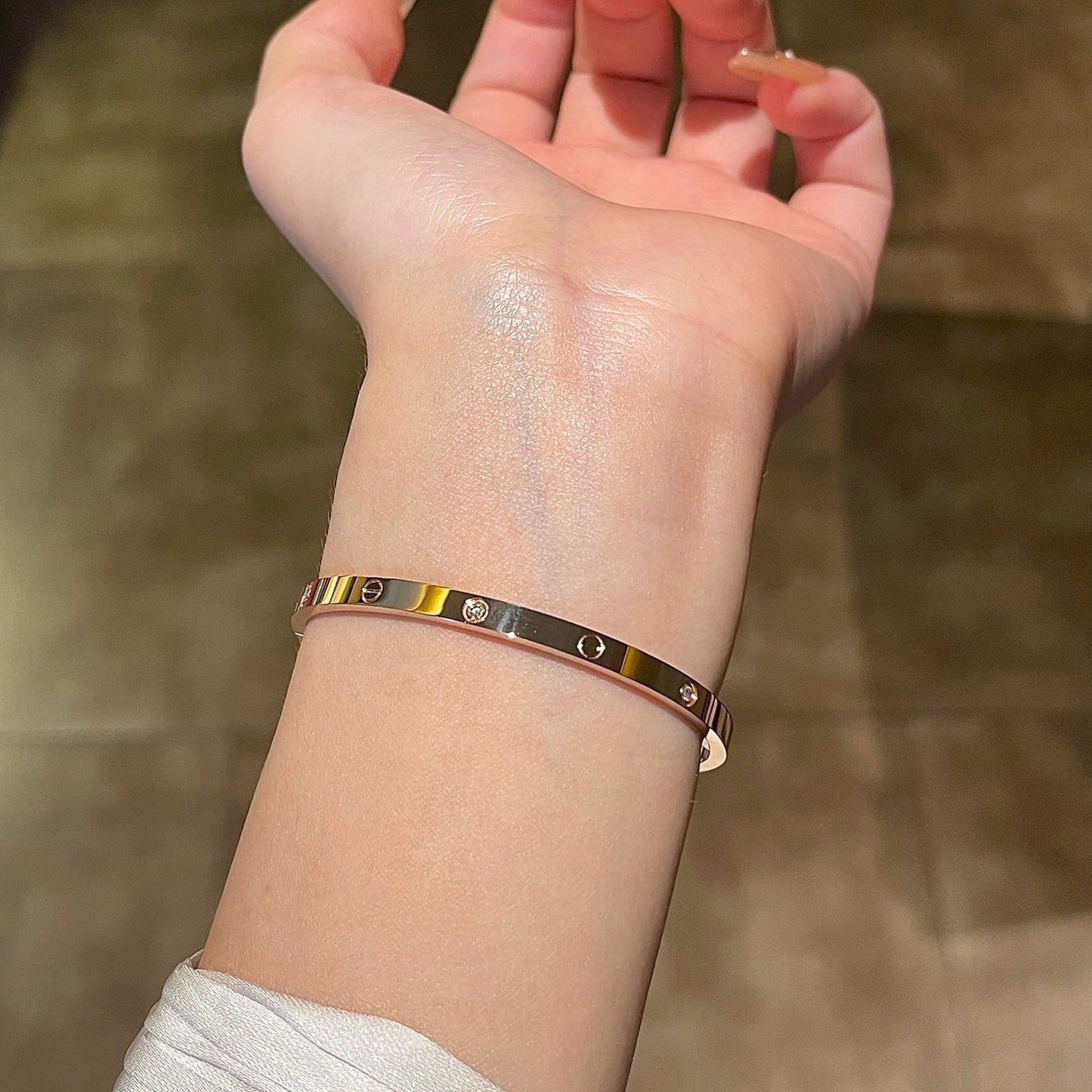 [Dawnora Jewelry]LOVE BRACELET 3.65MM 6 DIAMONDS