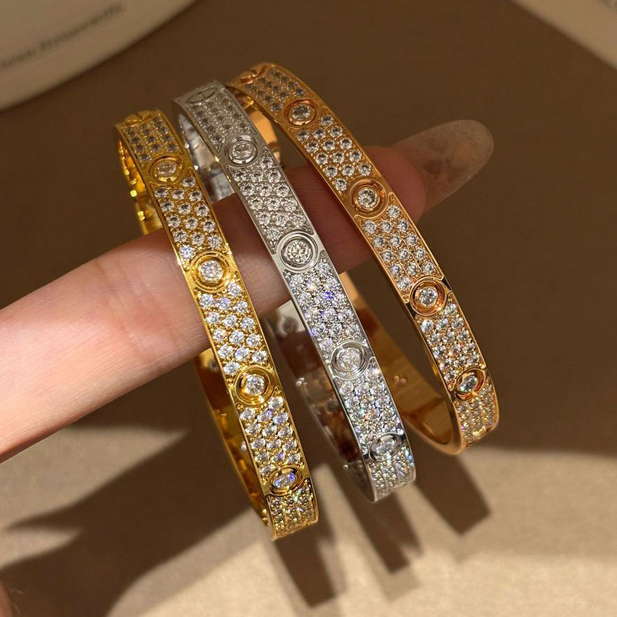 [Dawnora Jewelry]LOVE BRACELET 6.1MM DIAMOND-PAVED 10 BIG DIAMONDS