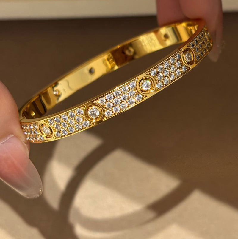 [Dawnora Jewelry]LOVE BRACELET 6.1MM DIAMOND-PAVED 10 BIG DIAMONDS