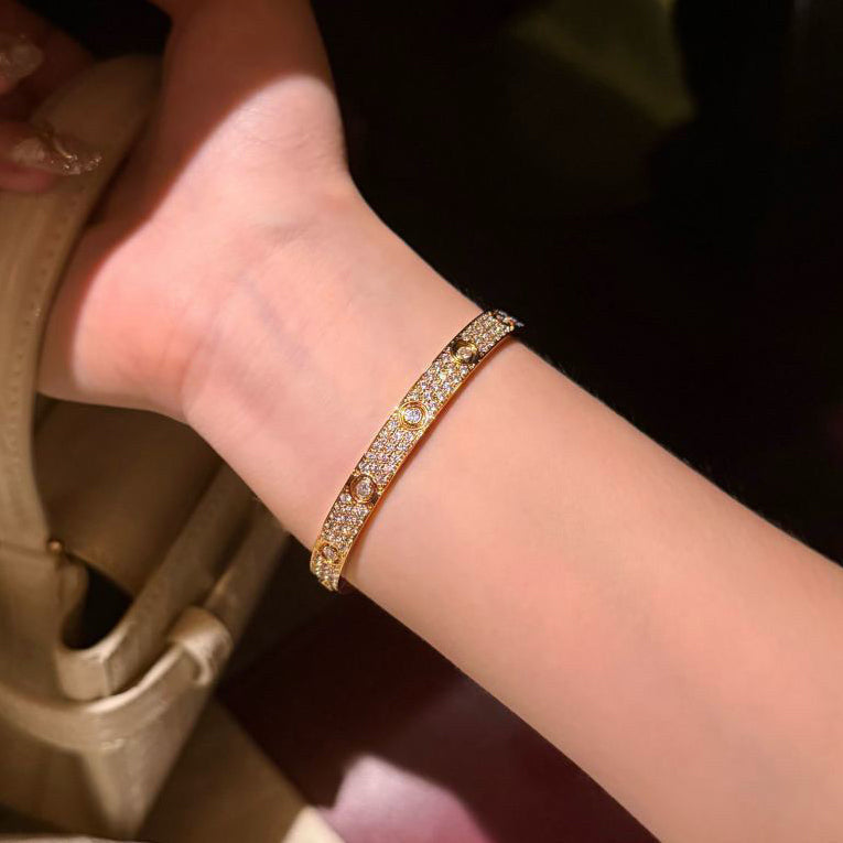 [Dawnora Jewelry]LOVE BRACELET 6.1MM DIAMOND-PAVED 10 BIG DIAMONDS