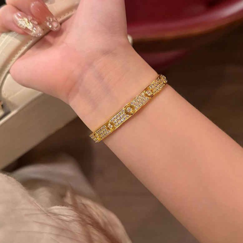 [Dawnora Jewelry]LOVE BRACELET 6.1MM DIAMOND-PAVED 10 BIG DIAMONDS