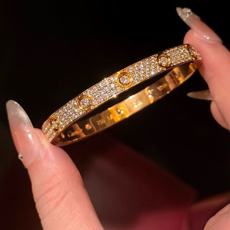 [Dawnora Jewelry]LOVE BRACELET 6.1MM DIAMOND-PAVED 10 BIG DIAMONDS