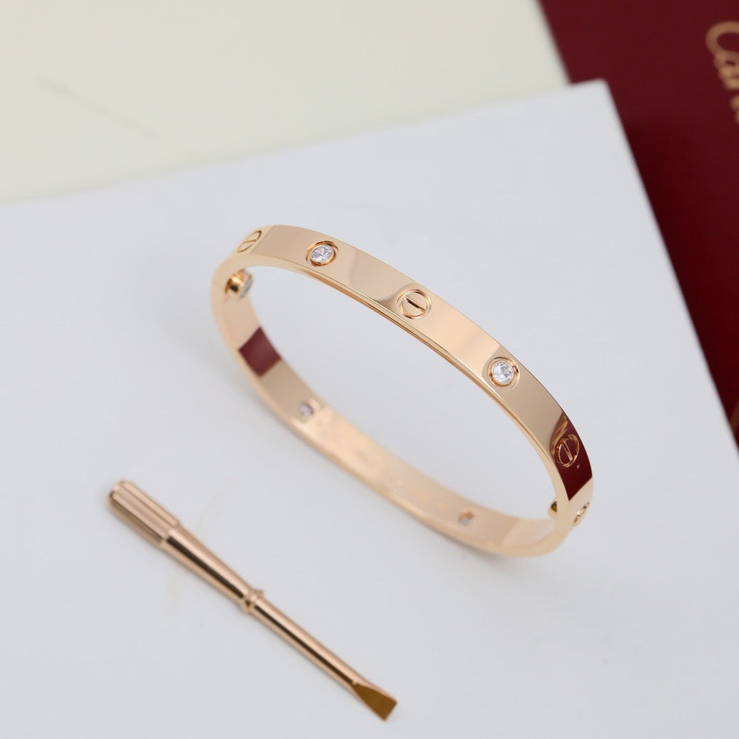 [Dawnora Jewelry]LOVE BRACELET 6.1MM 4 DIAMONDS