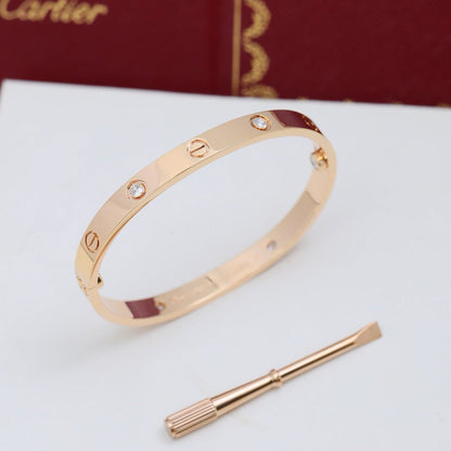 [Dawnora Jewelry]LOVE BRACELET 6.1MM 4 DIAMONDS