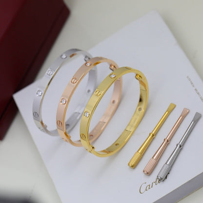 [Dawnora Jewelry]LOVE BRACELET 6.1MM 4 DIAMONDS