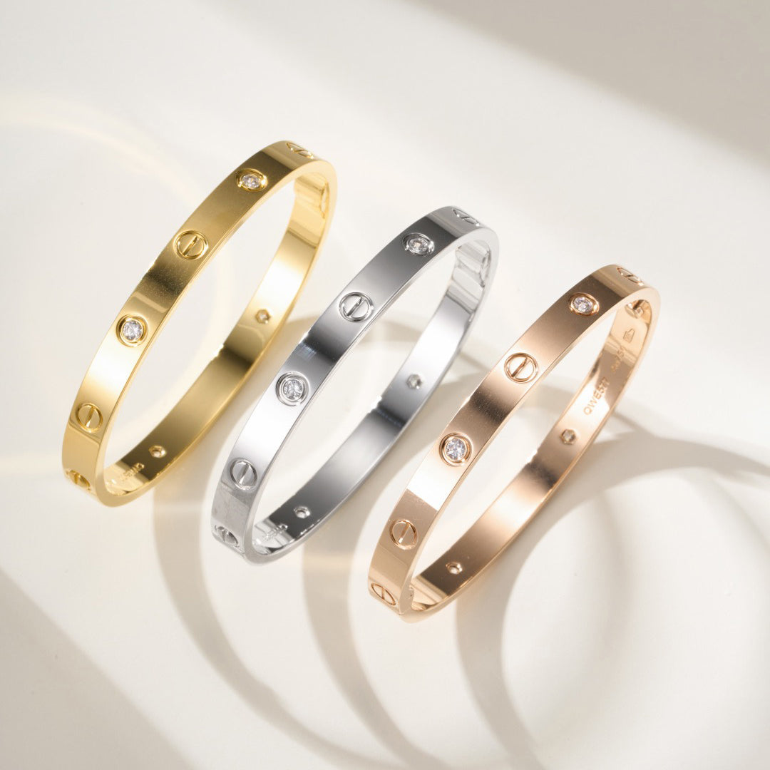 [Dawnora Jewelry]LOVE BRACELET 6.1MM 4 DIAMONDS
