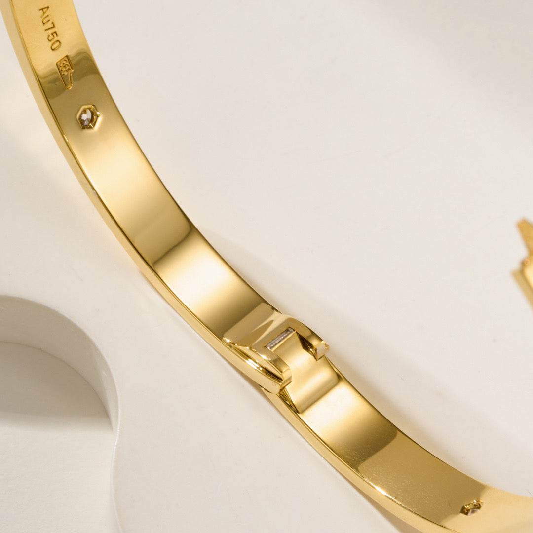 [Dawnora Jewelry]LOVE BRACELET 6.1MM 4 DIAMONDS