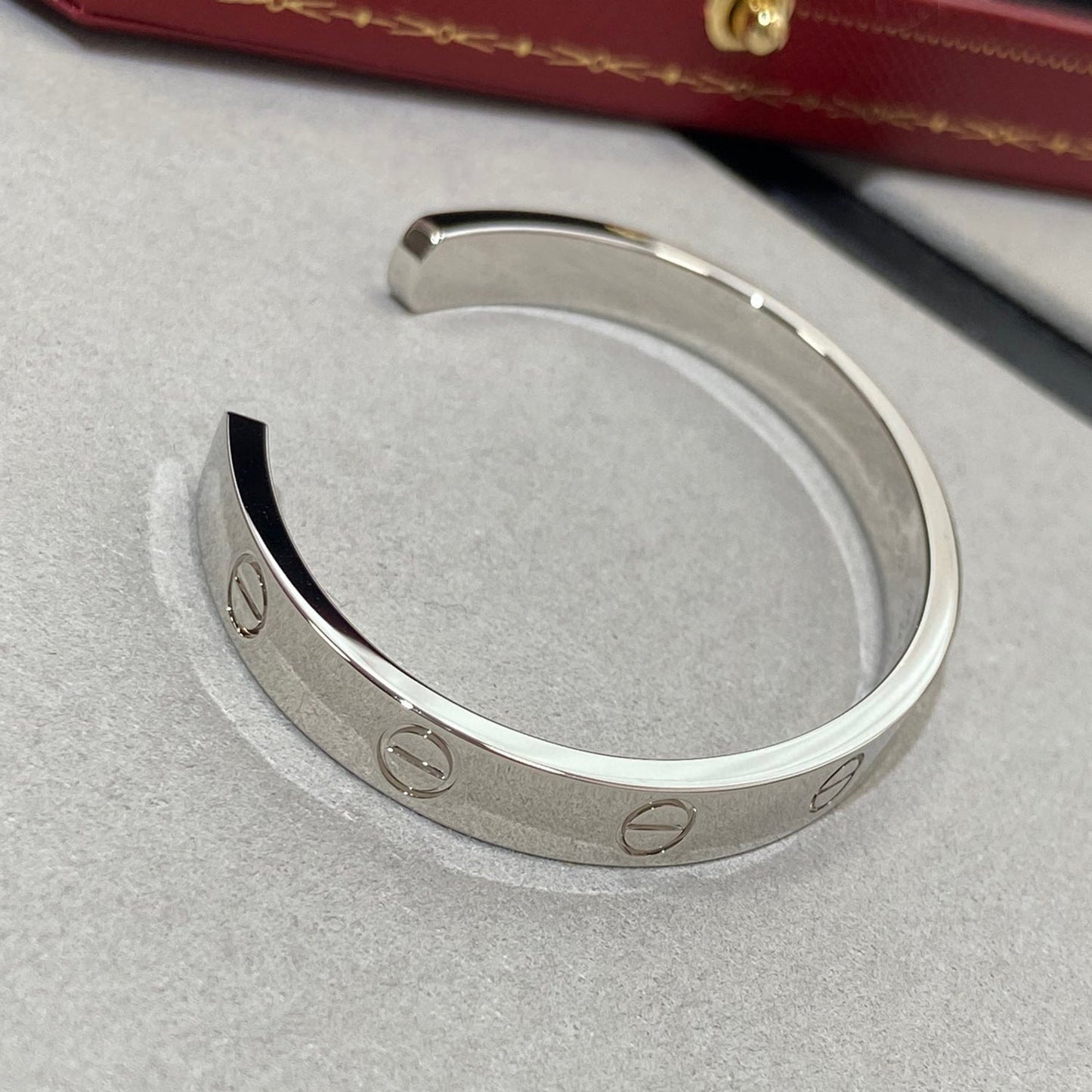 [Dawnora Jewelry]LOVE BRACELET 6.1MM 1 DIAMOND OPEN CUFF