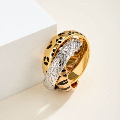 [Dawnora Jewelry]TRINITY  RING LEOPARD PRINT