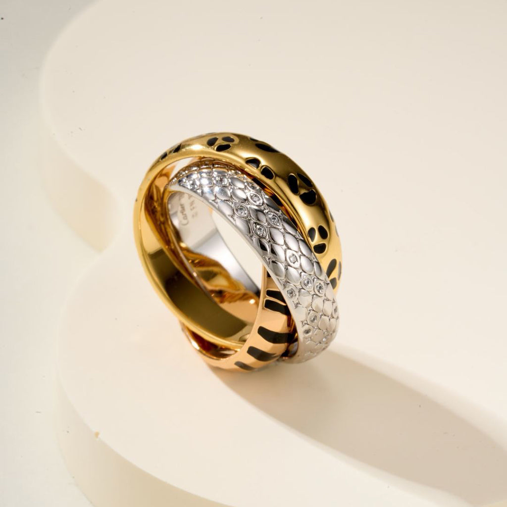 [Dawnora Jewelry]TRINITY  RING LEOPARD PRINT