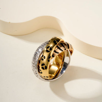 [Dawnora Jewelry]TRINITY  RING LEOPARD PRINT