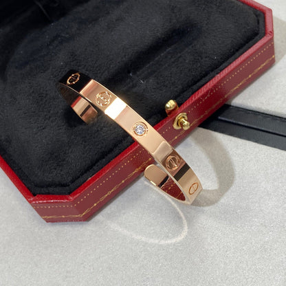 [Dawnora Jewelry]LOVE BRACELET 6.1MM 1 DIAMOND OPEN CUFF