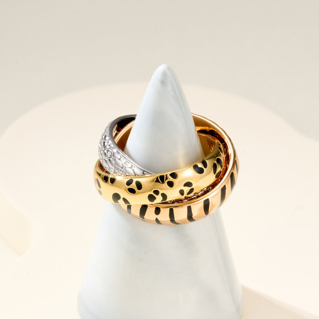 [Dawnora Jewelry]TRINITY  RING LEOPARD PRINT