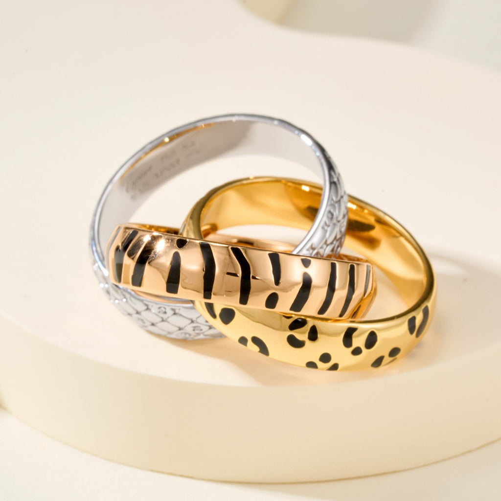 [Dawnora Jewelry]TRINITY  RING LEOPARD PRINT
