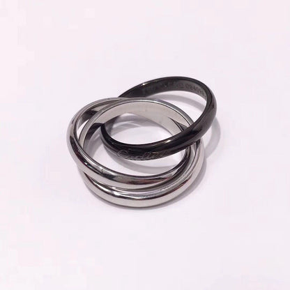 [Dawnora Jewelry]TRINITY 3.2MM RING BLACK CERAMIC