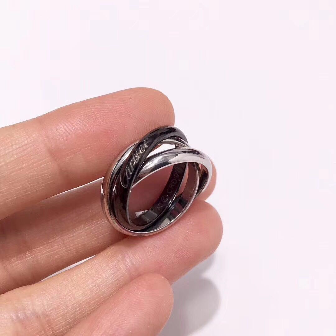 [Dawnora Jewelry]TRINITY 3.2MM RING BLACK CERAMIC