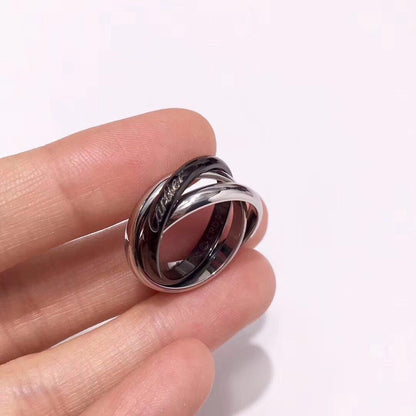 [Dawnora Jewelry]TRINITY 3.2MM RING BLACK CERAMIC