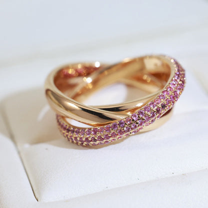[Dawnora Jewelry]TRINITY 3.2MM RING PINK DIAMOND