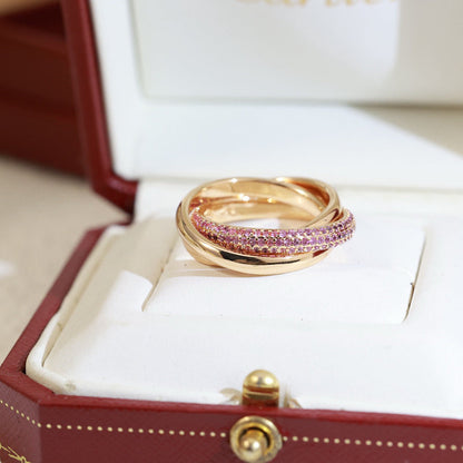 [Dawnora Jewelry]TRINITY 3.2MM RING PINK DIAMOND