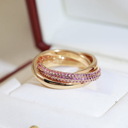 [Dawnora Jewelry]TRINITY 3.2MM RING PINK DIAMOND