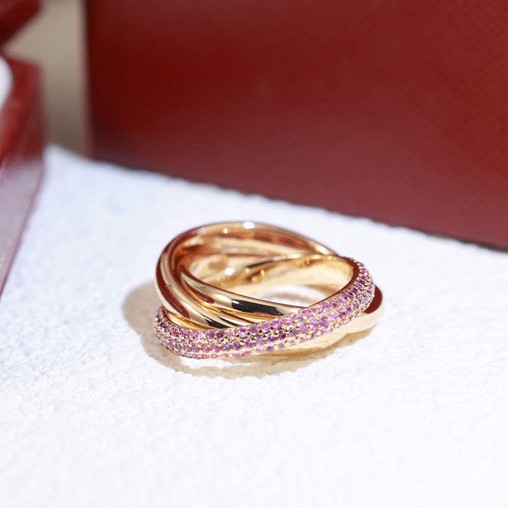 [Dawnora Jewelry]TRINITY 3.2MM RING PINK DIAMOND