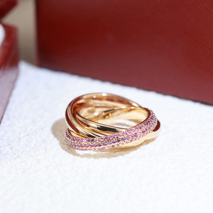 [Dawnora Jewelry]TRINITY 3.2MM RING PINK DIAMOND