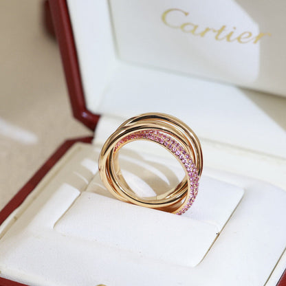 [Dawnora Jewelry]TRINITY 3.2MM RING PINK DIAMOND
