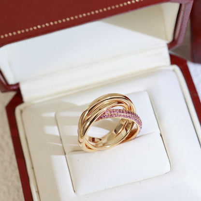 [Dawnora Jewelry]TRINITY 3.2MM RING PINK DIAMOND