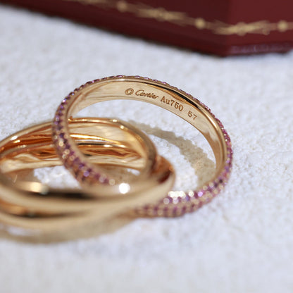 [Dawnora Jewelry]TRINITY 3.2MM RING PINK DIAMOND