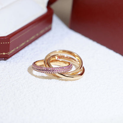[Dawnora Jewelry]TRINITY 3.2MM RING PINK DIAMOND