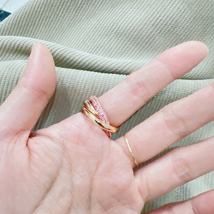 [Dawnora Jewelry]TRINITY 3.2MM RING PINK DIAMOND