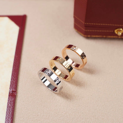 [Dawnora Jewelry]LOVE 4MM 1 DIAMOND RING