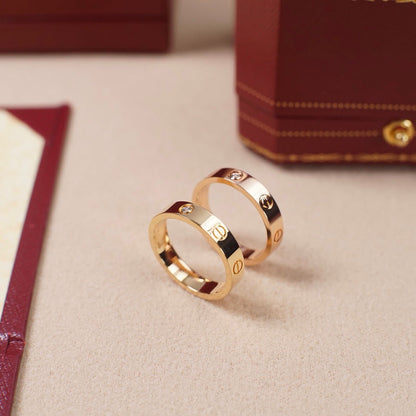 [Dawnora Jewelry]LOVE 4MM 1 DIAMOND RING
