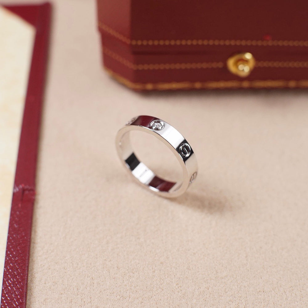 [Dawnora Jewelry]LOVE 4MM 1 DIAMOND RING