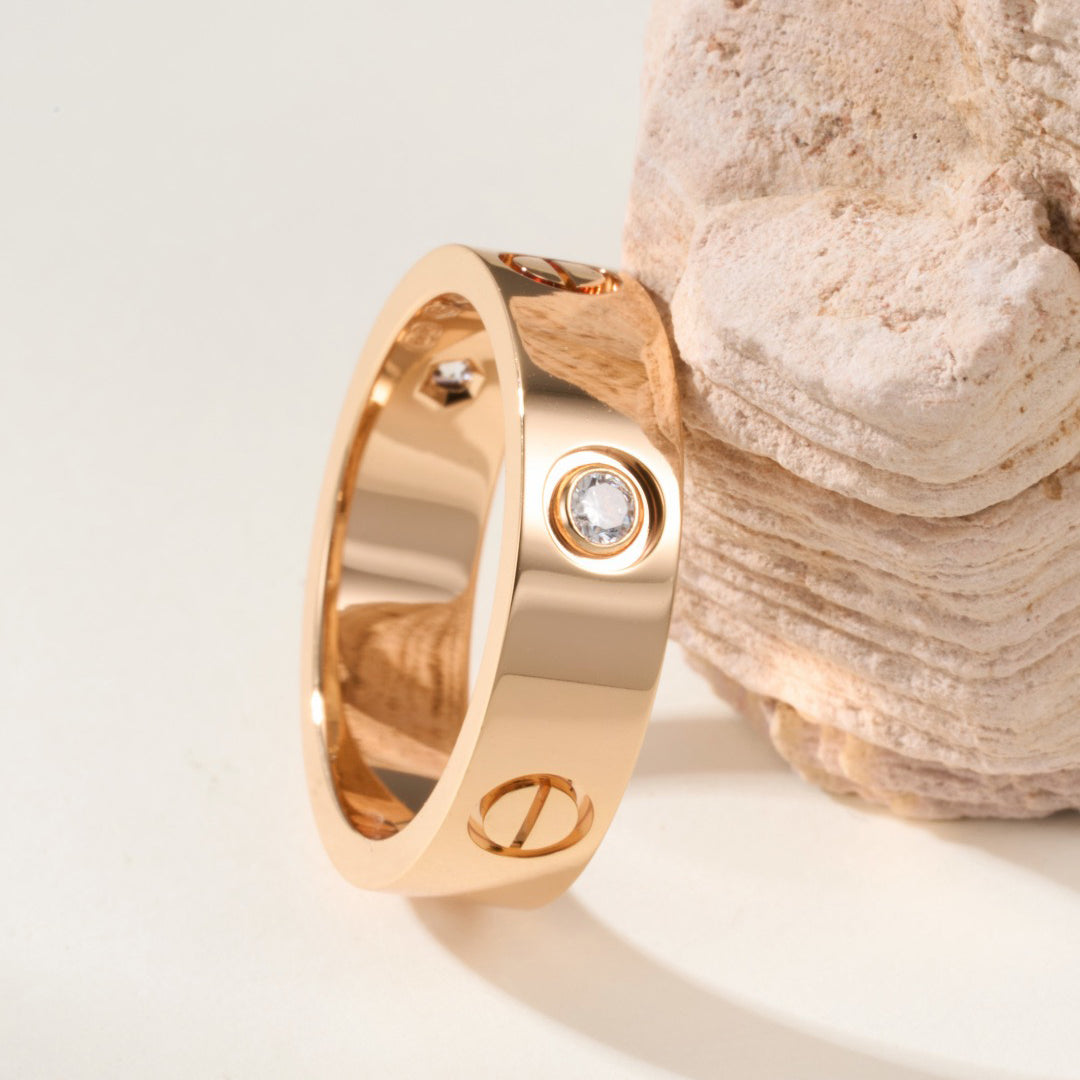 [Dawnora Jewelry]LOVE 4MM 1 DIAMOND RING
