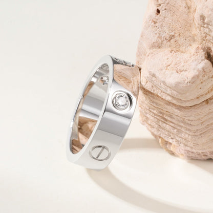[Dawnora Jewelry]LOVE 4MM 1 DIAMOND RING